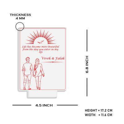 Walking Couple Night Lamp (Customized Name)